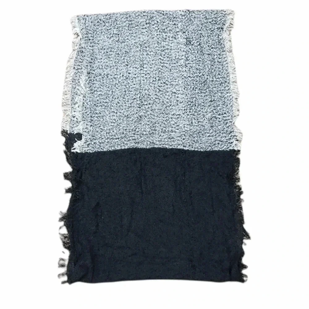 Cejon Accessories Beige Black Fringe Infinity Scarf
